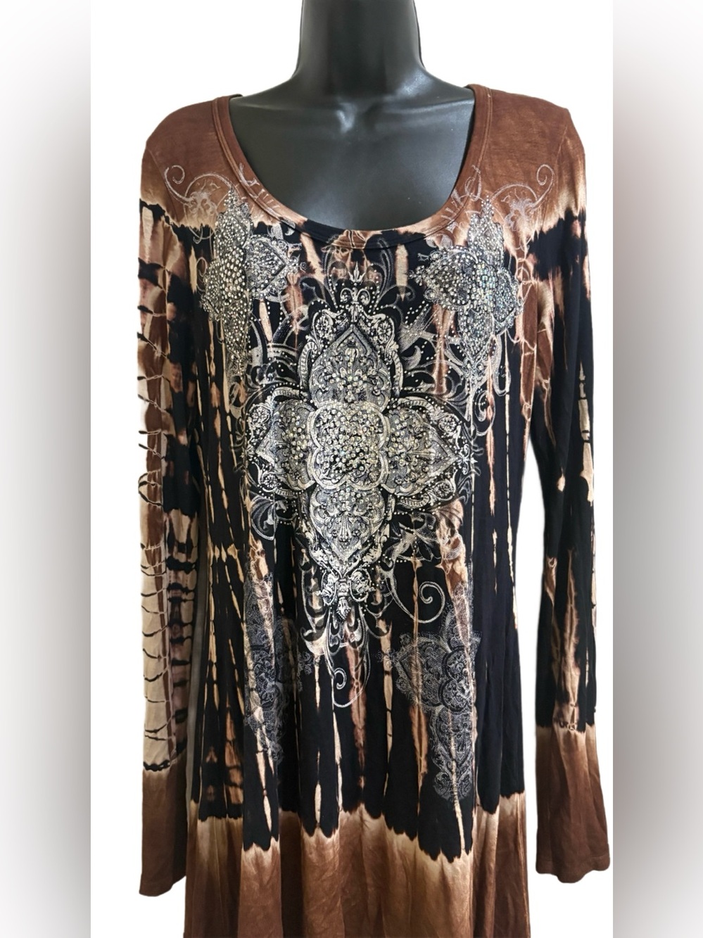 Vocal Tie-Dye Black and Brown Women’s Mini Dress